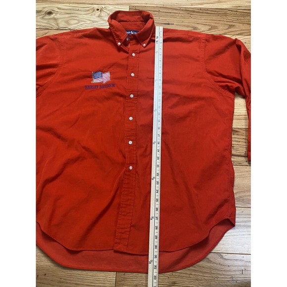 Ralph Lauren Blake - Men's Long Sleeve Button Down XL. Red. Corduroy. Flag - Picture 9 of 9